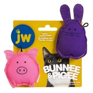 Jw Pet Wand Attachment Pig EE & Bunn EE Bunny Combo Crazy kitten cat toy chase